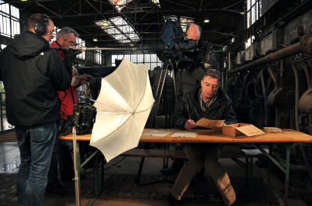 Filmen in een fabriekshal in Hattingen