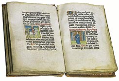 Handgeschreven gebedenboek uit de 15e eeuw.