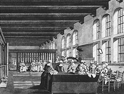 H.P. Schouten tekende in 1783 het interieur van het Spinhuis in Amsterdam.